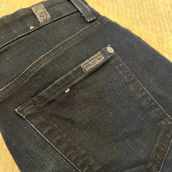 7 for all mankind - high waist skinny jeans in blue black river thames | size 25 - Picture 3 of 11